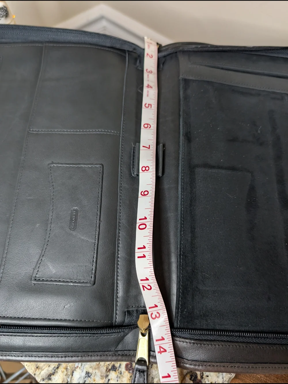 Coach Black Leather Zipper Portfolio